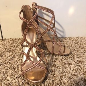 Rose gold prom shoes